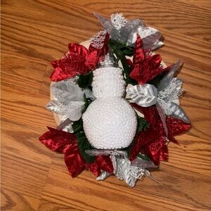 Elegant Red and Silver Holiday Wreath